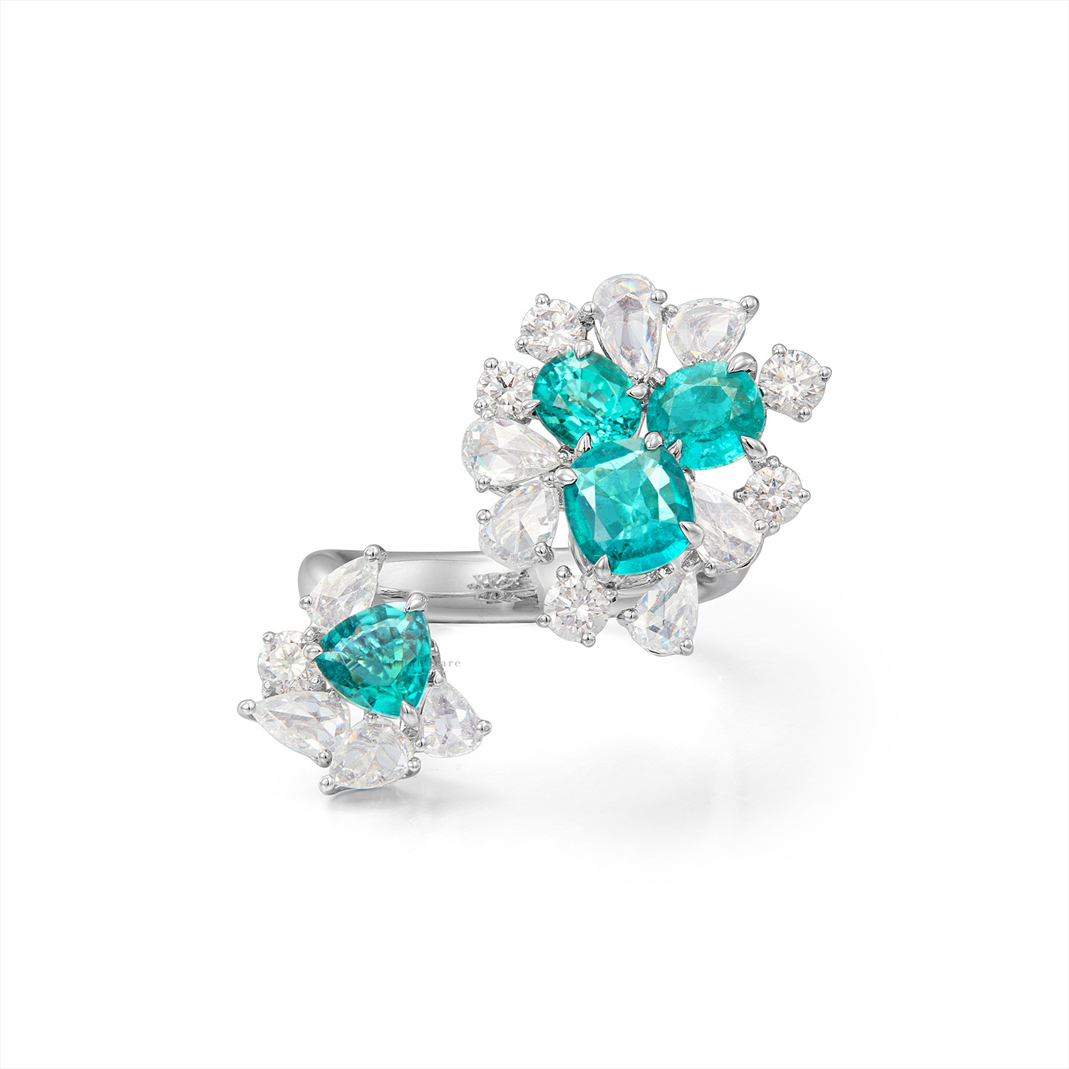 PARAIBA TOURMALINE AND DIAMOND RING