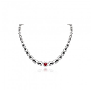 RichandRare-BLACK-RUBY, ONYX AND DIAMOND NECKLACE