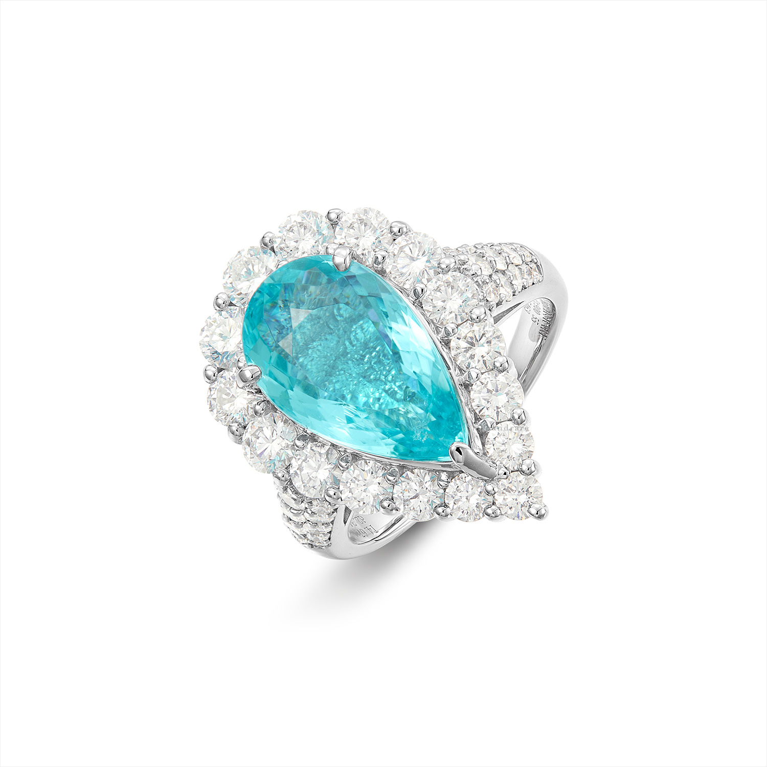 PARAIBA TOURMALINE AND DIAMOND RING