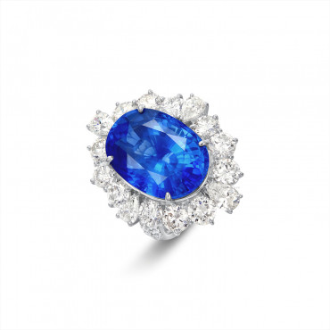 藍寶石配鉆石戒指