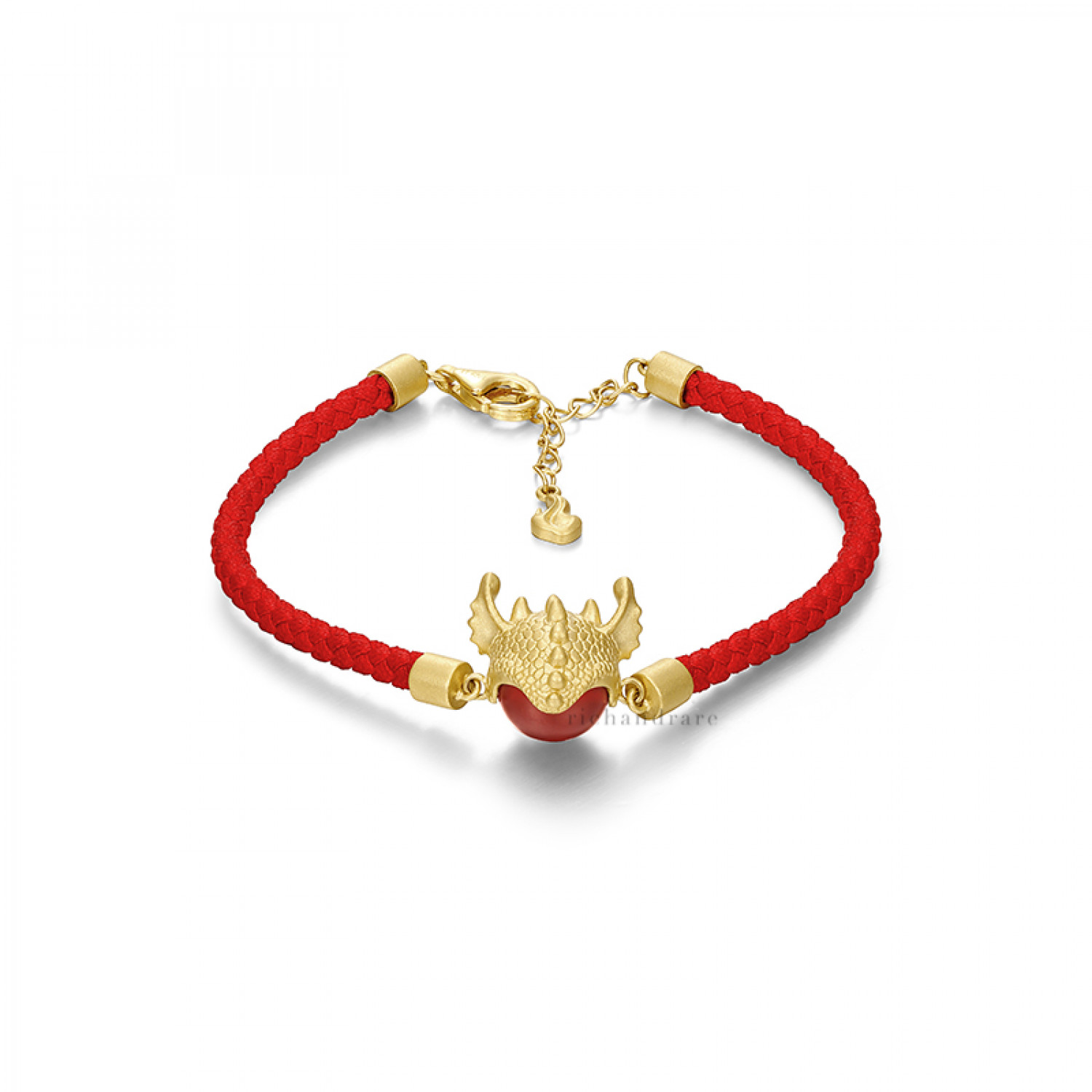 KARAT GOLD, CARNELIAN,'DRAGON RED LINE BRACELET