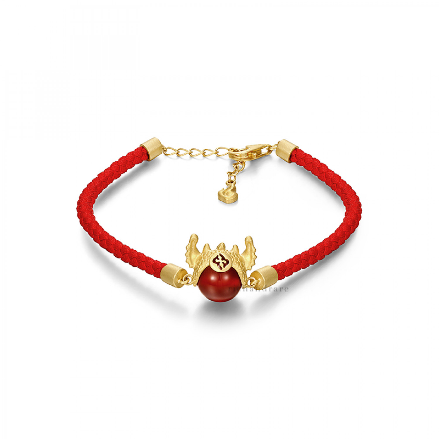 KARAT GOLD, CARNELIAN,'DRAGON RED LINE BRACELET