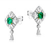 RichandRare--PAIR OF EMERALD AND DIAMOND PENDENT EARRINGS