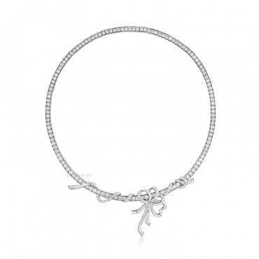 DIAMOND 'RIBBON' NECKLACE