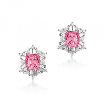 RichandRare-COLLECTOR-PINK SPINEL AND DIAMOND EARSTUDS