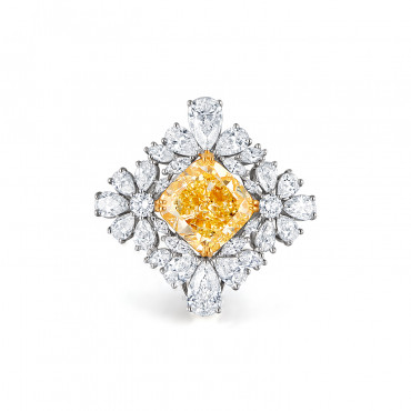 YELLOW DIAMOND AND DIAMOND RING