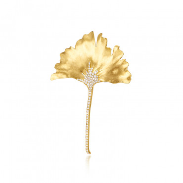 ARTISAN 'GINKGO LEAF' BROOCH