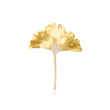 ARTISAN 'GINKGO LEAF' BROOCH