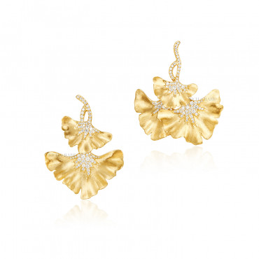 RichandRare-ARTISAN-ARTISAN GINKGO LEAF EARRINGS, 5 MOTIFS