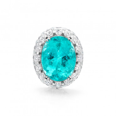 PARAIBA TOURMALINE AND DIAMOND RING