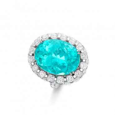 PARAIBA TOURMALINE AND DIAMOND RING