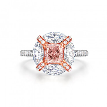 PINK DIAMOND AND DIAMOND RING