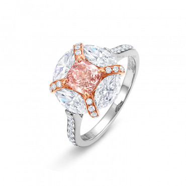 PINK DIAMOND AND DIAMOND RING