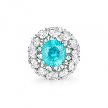 PARAIBA TOURMALINE AND DIAMOND 'PROSPERITY' RING