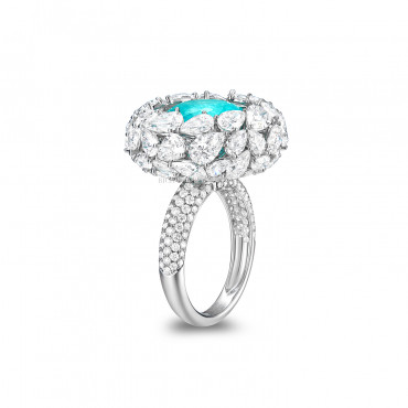 PARAIBA TOURMALINE AND DIAMOND 'PROSPERITY' RING