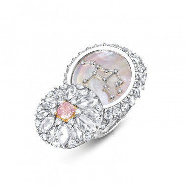 PINK DIAMOND, MOTHER-OF-PEARL AND DIAMOND 'CONSTELLATION' RING