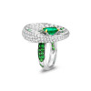 RichandRare-COLLECTOR-EMERALD, TSAVORITE GARNET AND DIAMOND RING